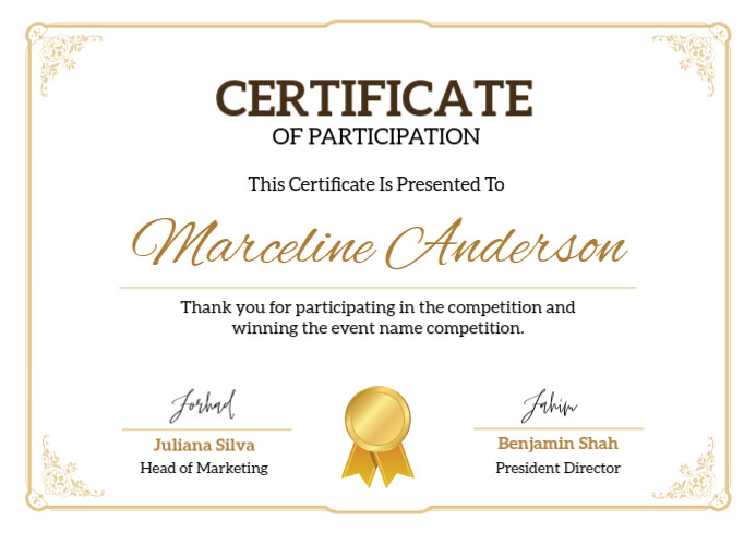 Certificate of achievement A4 template