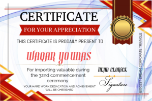 Certificate of achievement Etichetta template