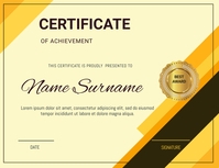 Yellow Certificate of Achievement Flyer Template