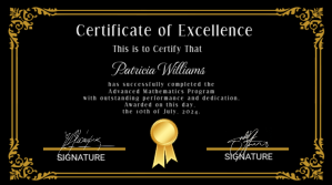 Black Certificate of Excellence งานแสดงผลงานแบบดิจิทัล Template
