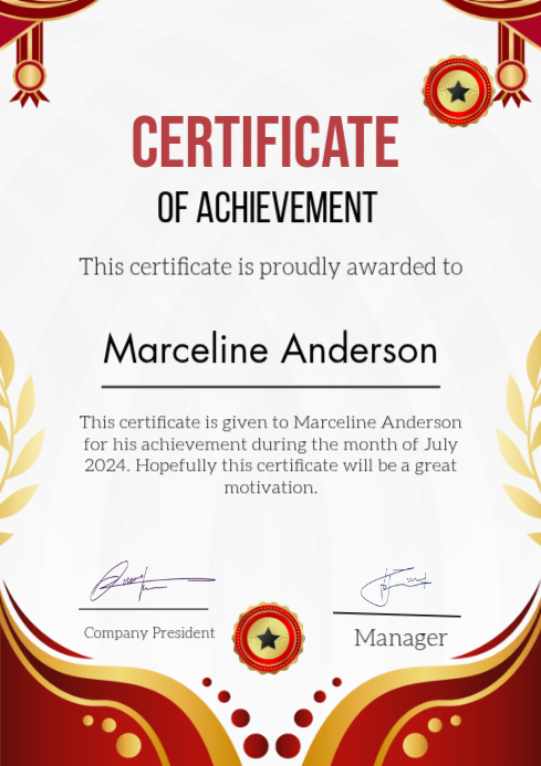 Certificate of achievement poster Template | PosterMyWall