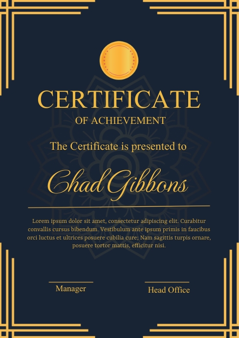 Certification Poster Example Certificate of achievement poster Template | PosterMyWall