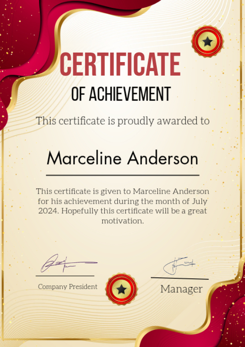 Certificate of achievement poster Template | PosterMyWall