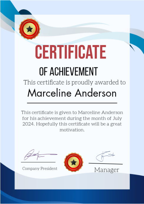 Certificate of achievement poster Template | PosterMyWall