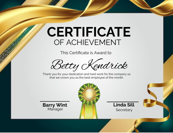 Certificate of Achievement White Flyer Folheto (US Letter) template