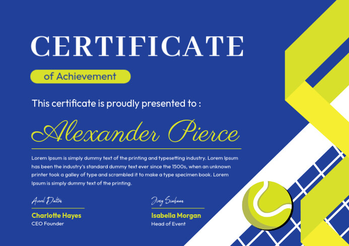 Certificate of Achivement A4 template