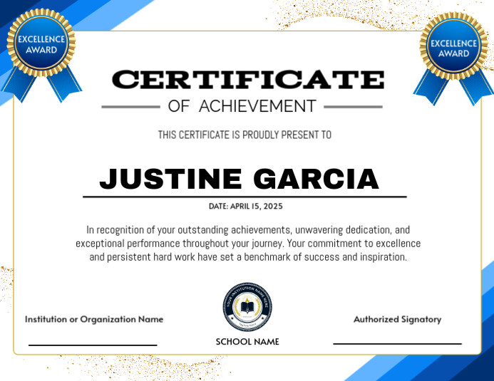 certificate of achivement template Flyer (US Letter)