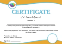 Certificate of Acknowledgement Template A5