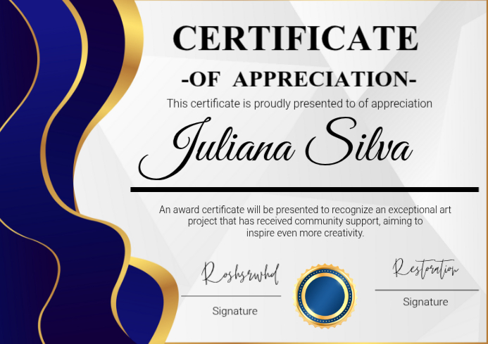 Certificate of appreciation 2026 Template | PosterMyWall
