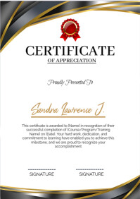 Certificate of appreciation award Template A4