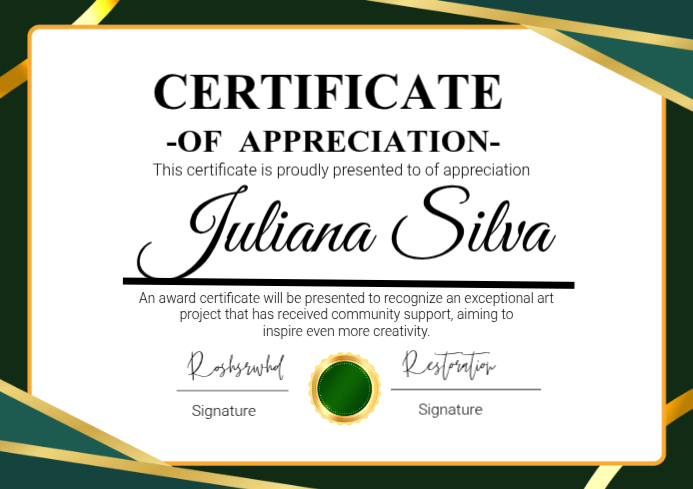 Certificate of appreciation A4 template