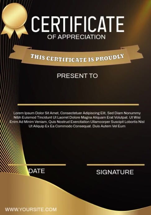 Certificate Of Appreciation A4 template