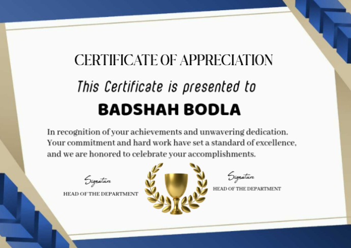 certificate Of appreciation Template | PosterMyWall