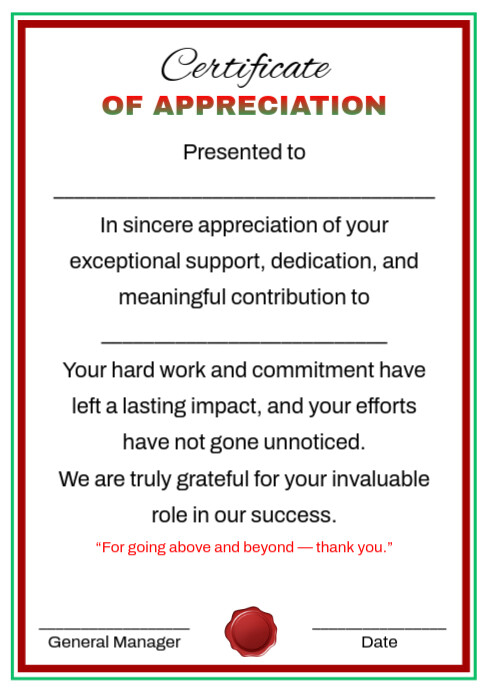 Certificate of Appreciation Template | PosterMyWall