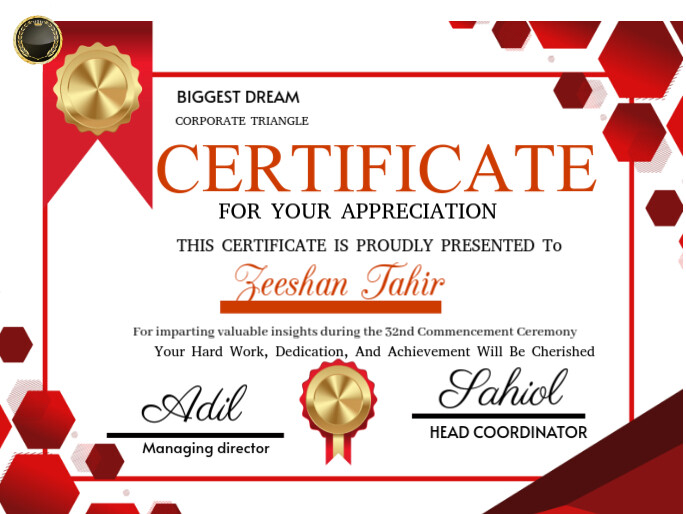 Certificate of appreciation Apresentação template