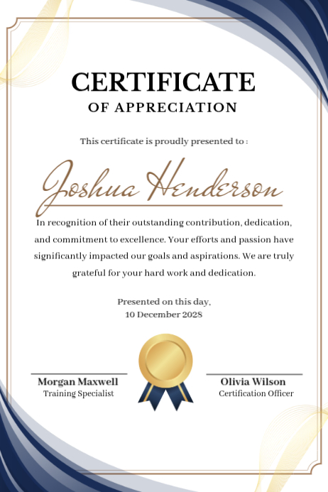 Certificate of Appreciation Template | PosterMyWall