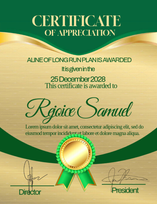 Certificate of Appreciation Flyer (US Letter) template