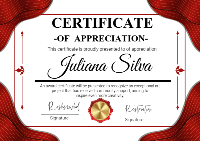 Certificate of appreciation A4 template