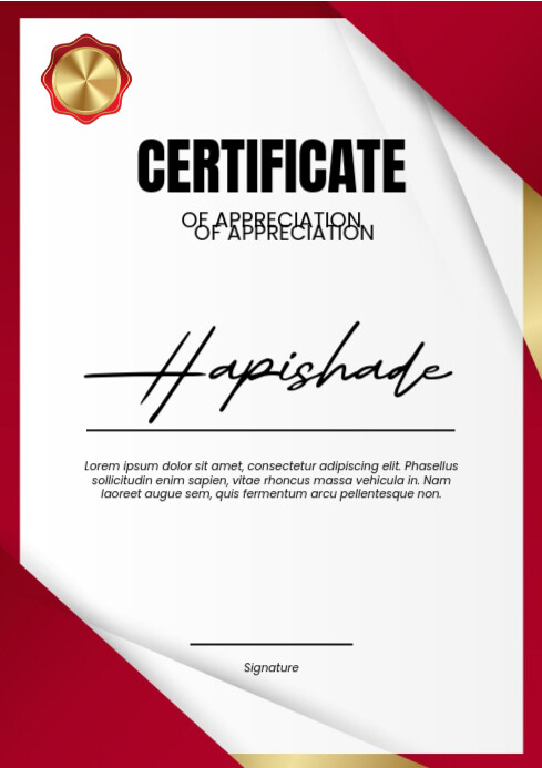 Certificate of appreciation A4 template