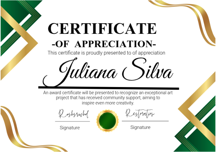 Certificate of appreciation A4 template