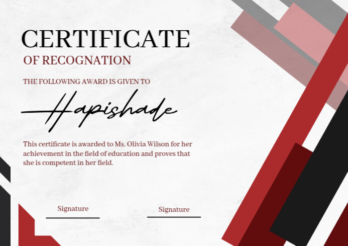 Certificate Of Appreciation A4 template