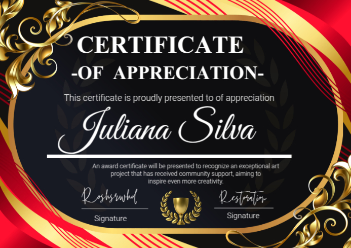Certificate of appreciation A4 template