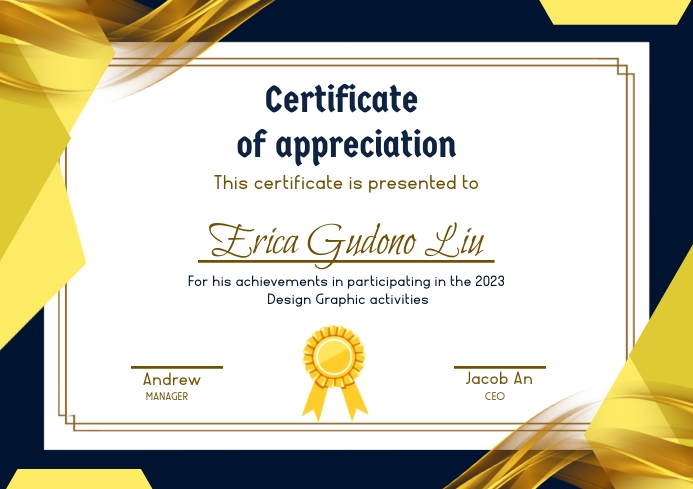 Certificate of Appreciation A4 template