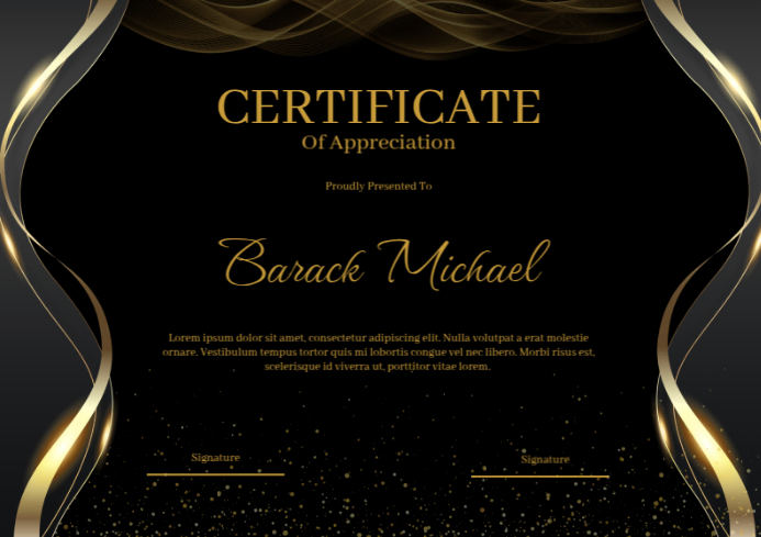 Certificate Of Appreciation A4 template
