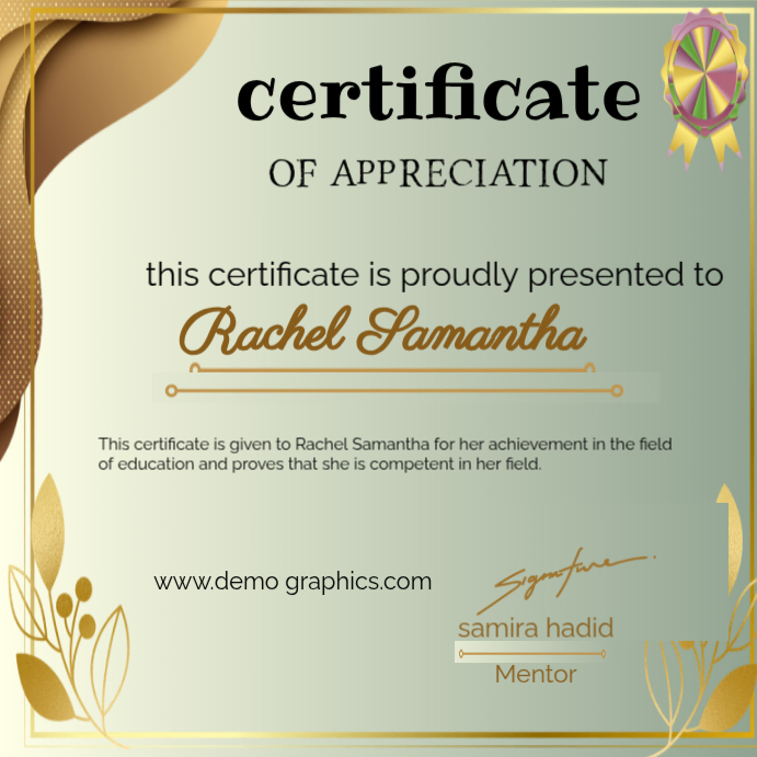 Certificate of Appreciation Instagram Post Template | PosterMyWall