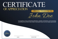 Certificate Of Appreciation  Poster template
