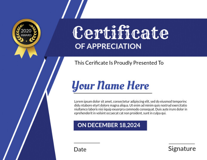Certificate of Appreciation Template Flyer (US Letter)
