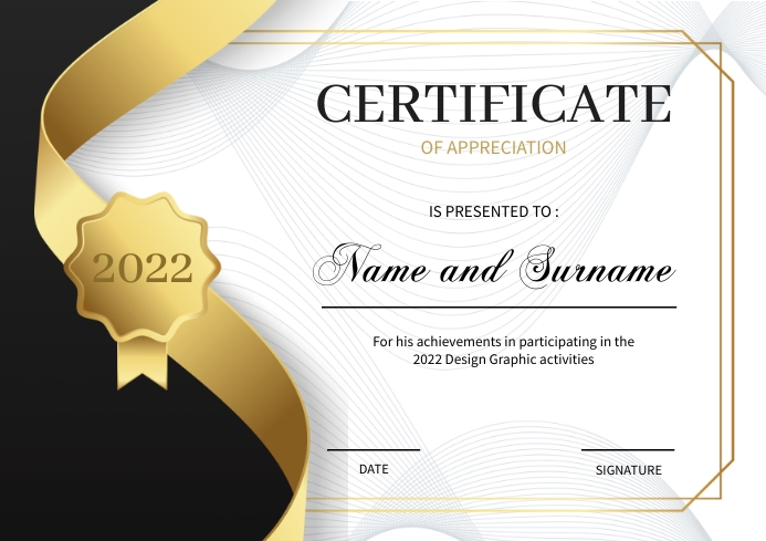 certificate of appreciation template A4