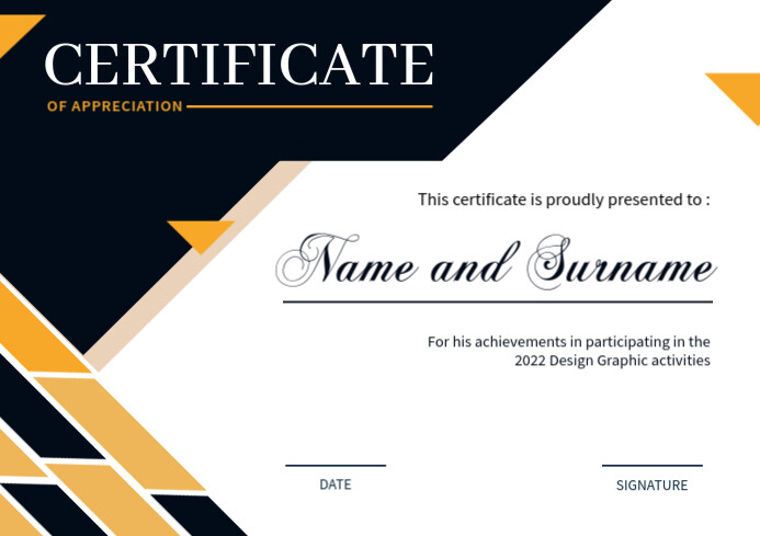 certificate of appreciation template A4