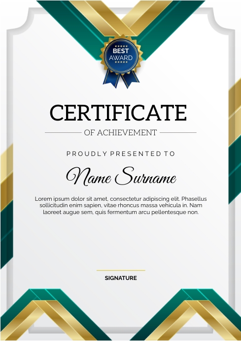 certificate of appreciation template A4