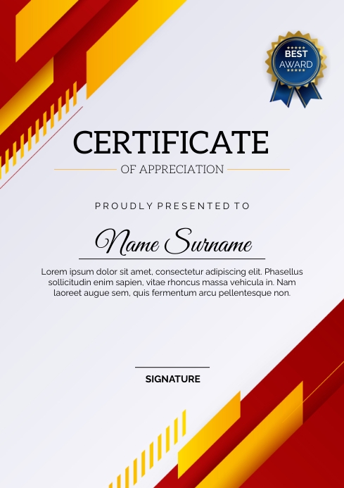 certificate of appreciation template | PosterMyWall