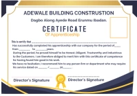 Certificate of apprenticeship A4 template