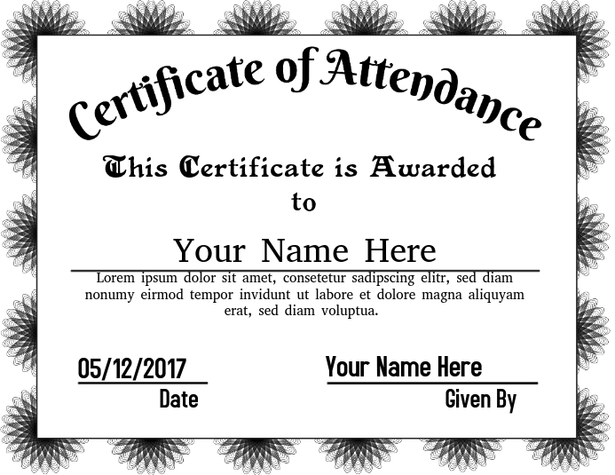 Perfect Attendance Certificate For Employees Best Professionally