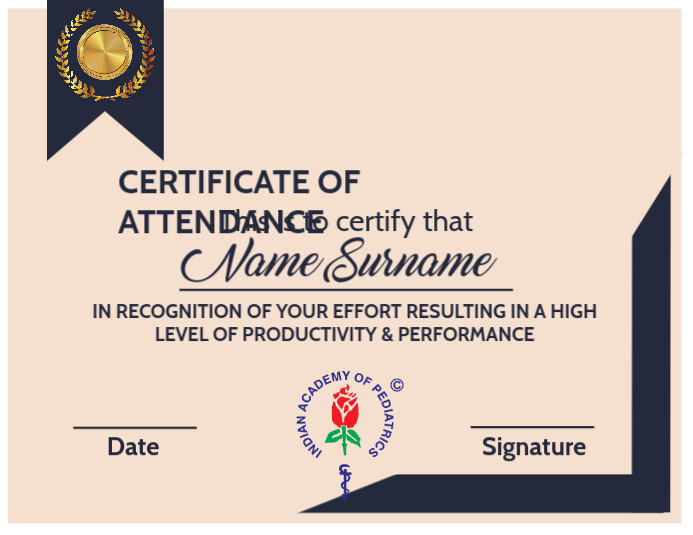 Certificate of Attendance design Template | PosterMyWall Certificate of Attendance design Template | PosterMyWall