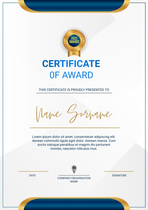 Copy of certificate of award | PosterMyWall
