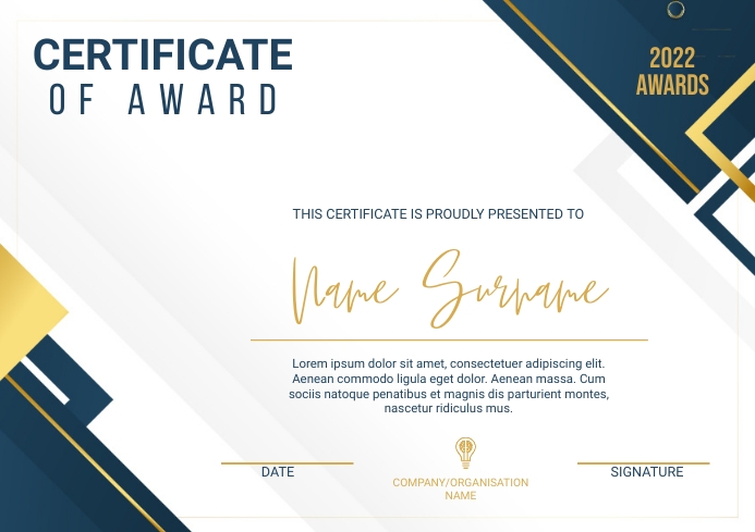 Copy of certificate of award | PosterMyWall