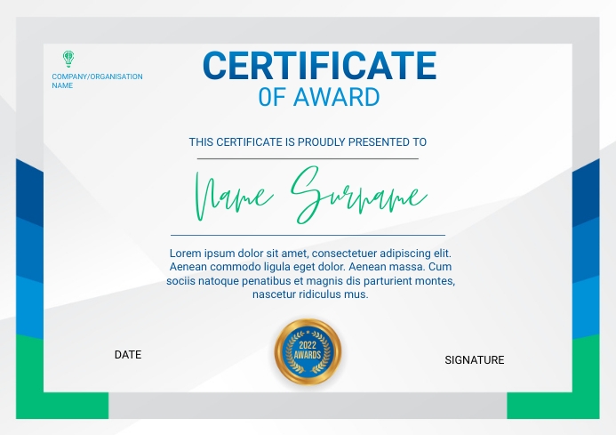 Copy of certificate of award | PosterMyWall