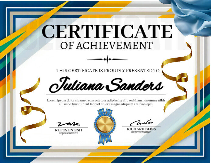 Certificate of Award flyer Us letter Folheto (US Letter) template