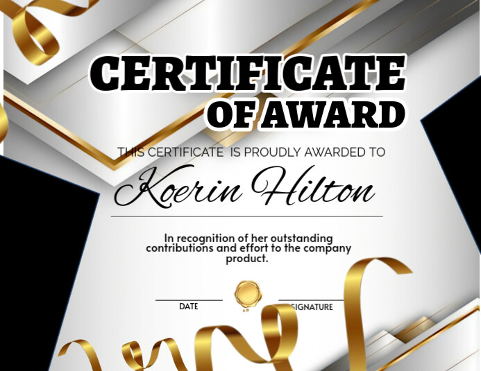 Certificate of Award white flyer (Us letter) template