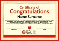 Certificate of Blood Donation Template A4