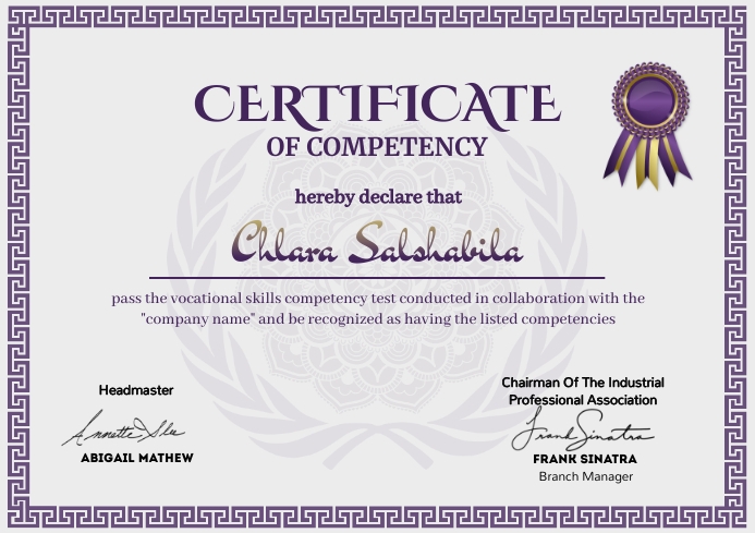 Copy of Certificate Of Competency | PosterMyWall