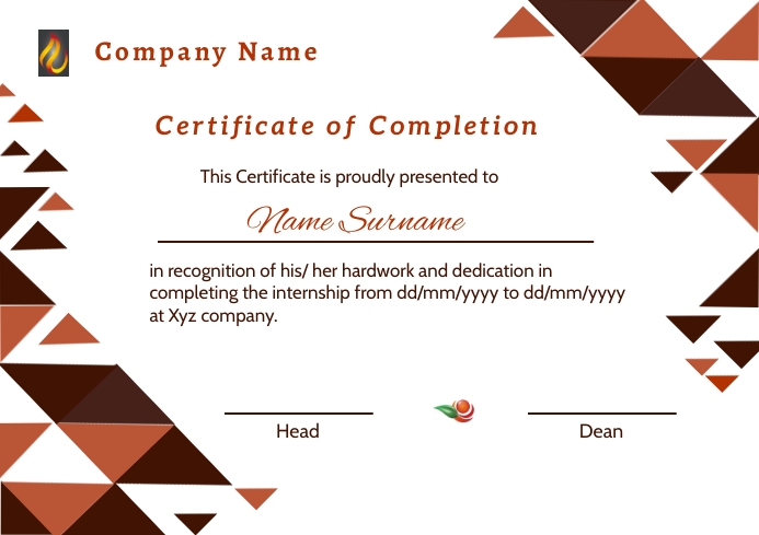 Certificate of completion 2 A4 template