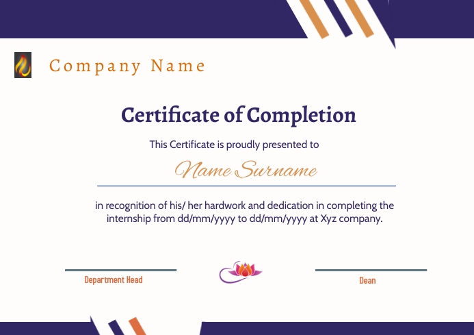 Certificate of completion 2022c44 Template PosterMyWall Certificate of completion 2022c44 Template PosterMyWall