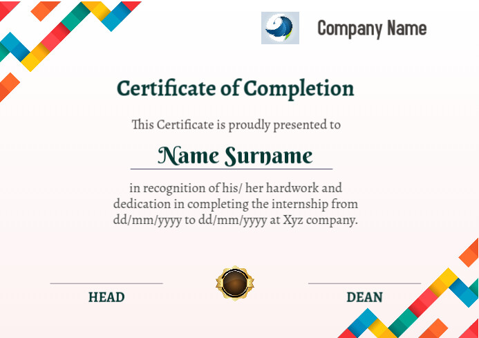 certificate of completion 24 10 zb A4 template