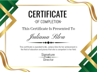 Certificate of completion award Presentation template