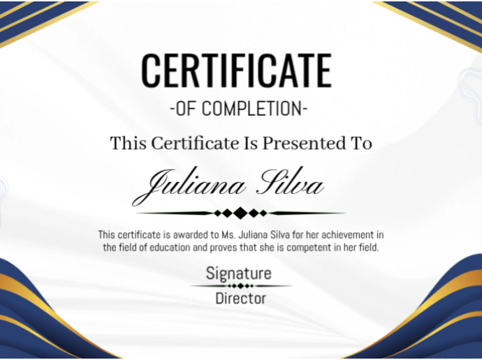 Certificate of completion award poster Template | PosterMyWall